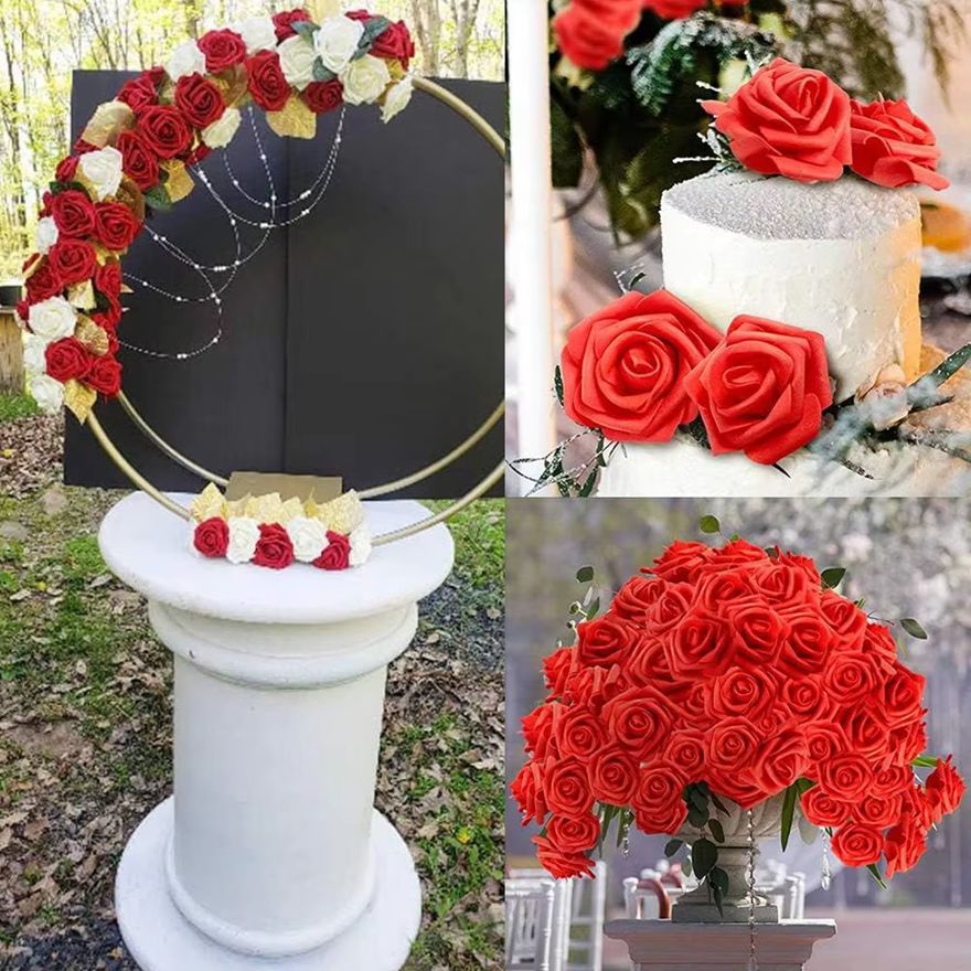 PE-Schaum Rose Hochwertige Blume Weihnachten Hochzeit Brautstrauß Auto Dekor DIY Geschenkbox Kranz Zuhause Outdoor Garten Party