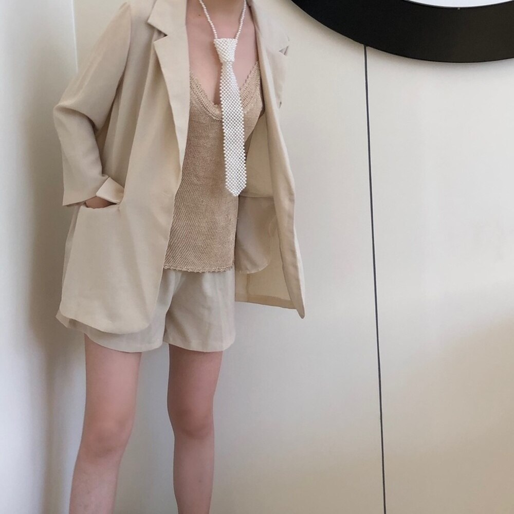 Hand Beaded Retro Hand-made Pearl Tie Adjustable Universal