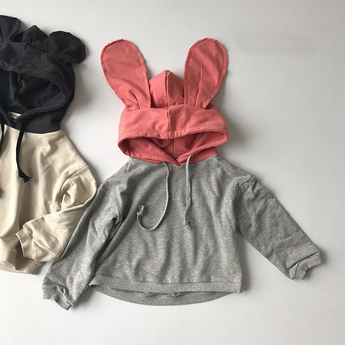 Babyjongens meisjes sweatshirts katoenen lange mouwen kinderhoodies kinderkleding kinderen cartoon hoodies met capuchon: 70 c 155 grijs / 12m