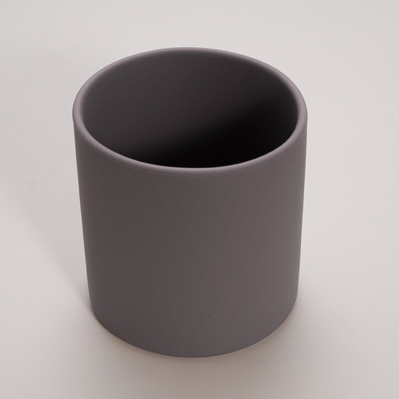 Baby Silicone Lekvrij Snack Cup Peuter Draagbare Voedsel Opbergdoos Baby Leren Drinkwater Cup Bpa Gratis Siliconen: 021-deep grey