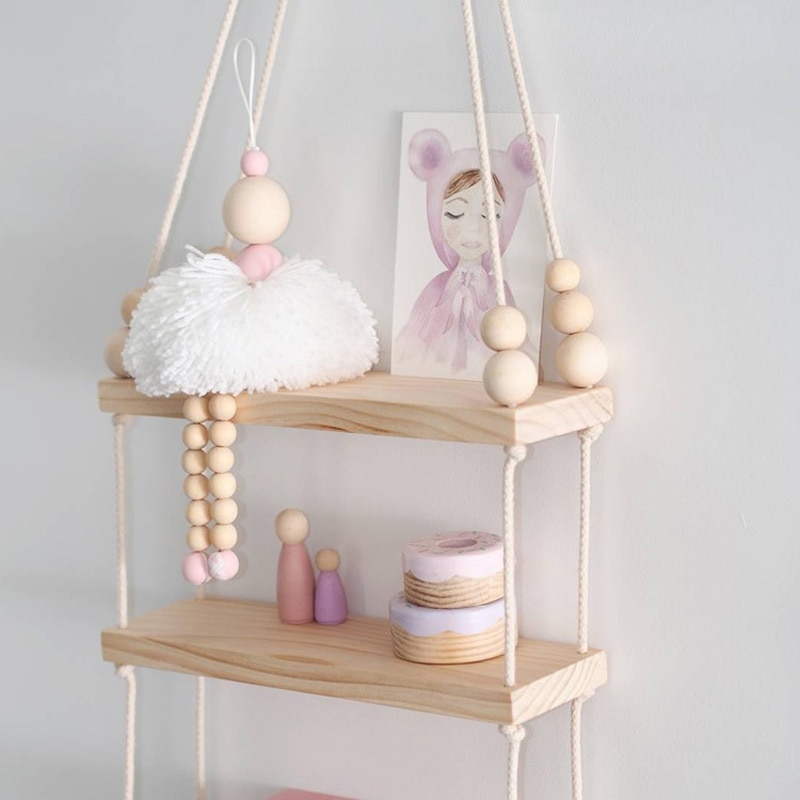 Décoration suspendue danseuse Ballet de Style nordique | Perles en bois, décor de chambre de fille, ornement de tente pour bébé et pépinière, accessoires photos