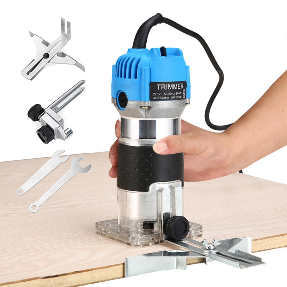 Elektryczna ręczna przycinarka frezarka do drewna frezarka do drewna z futerał do przenoszenia do obróbki drewna frezarki do drewna dłutownica moc Tools800W: C-AU