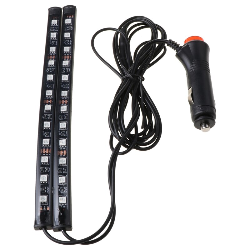 superventas blanco 2X12 LED Interior del coche suelo piso decoración atmósfera Luz de tira de neón