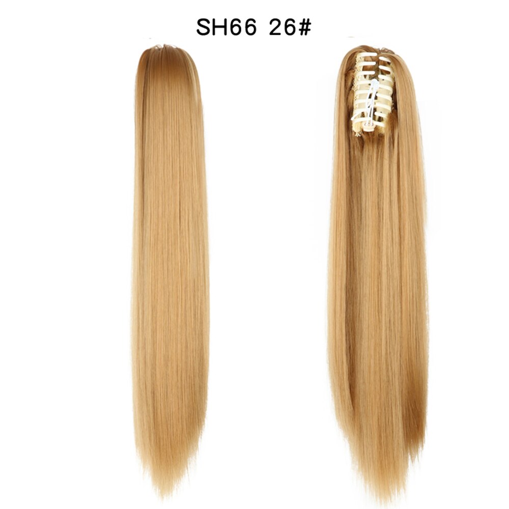Extensiones de cabello de cola de caballo ondulada y rizada de 20 pulgadas, pinza sintética en postizos de cola de caballo para mujeres blancas, Color marrón, negro y rojo