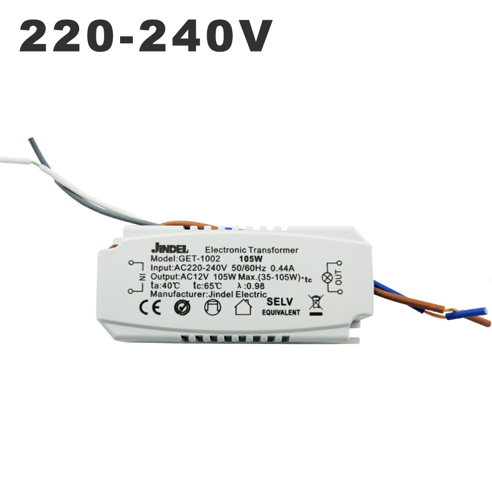 AC 220V To AC 12V Electronic Transformer 60W 105W 120W 160w CE Lighting Transformers For G4 Crystal Lamp Halogen Light Bead