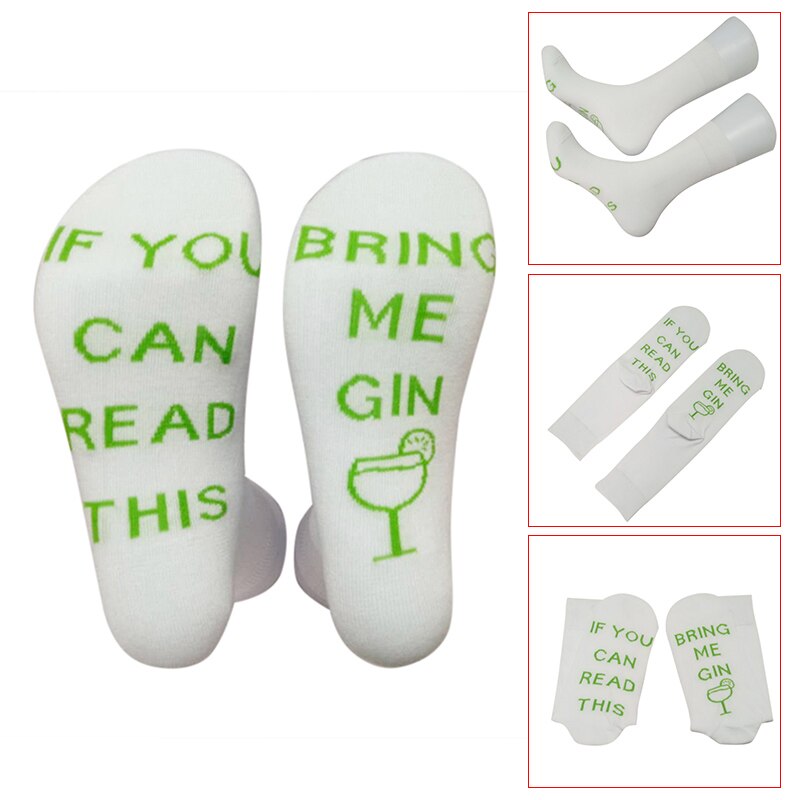 Good Healthy 1 Pair Socks If You Can Read This Bring Me Gin Funny Breathable Elasticity for Winter