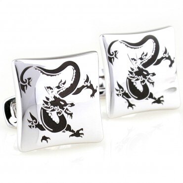 Boutons de manchette Dragon couleur or,: 3