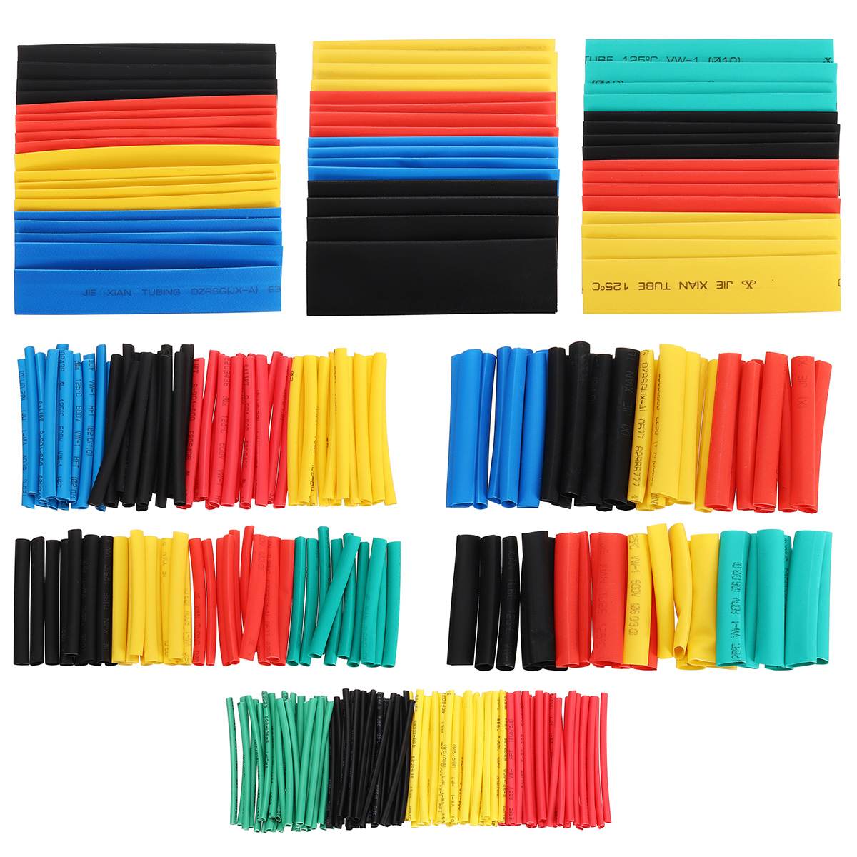 Conjunto de tubos termorretráctiles de 328 Uds. De 40mm de longitud de poliolefina 2:1 Cable eléctrico Tubo termorretráctil manguito de envoltura Cables de alambre de Color mixto