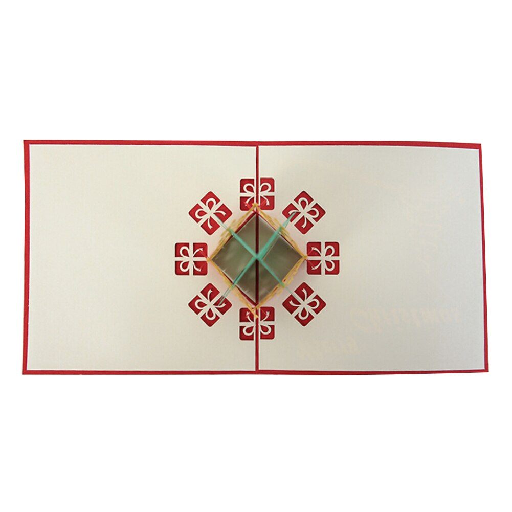 3D Christmas Tree Hollow Invitation Greeting Card Happy Year