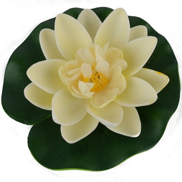 Suef 1 stk kunstig lotus vandlilje flydende blomsterdam tank plante ornament 10cm hjem haven dam dekoration@ 2: D 1 stk