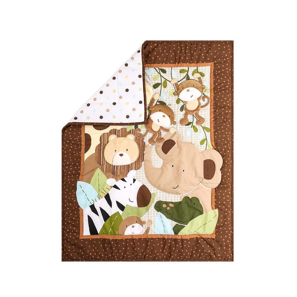 Bomull baby quilt print broderi jungel skog for gutter: 0029