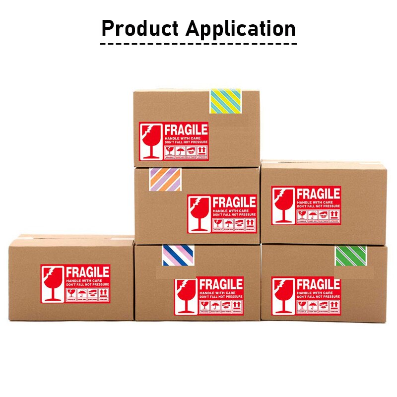 300Pcs/Roll Fragile Mailing Handle With Care Stickers DON'T FALL NOT PRESSURE Warning Sticker Label Red 130*70mm