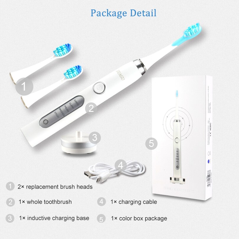 SEAGO Electric Rechargeable Toothbrush 5 Brushing Mode Dental Electric Brush Sonic Tooth Brush Whiten Teeth Automatic Toothbrush