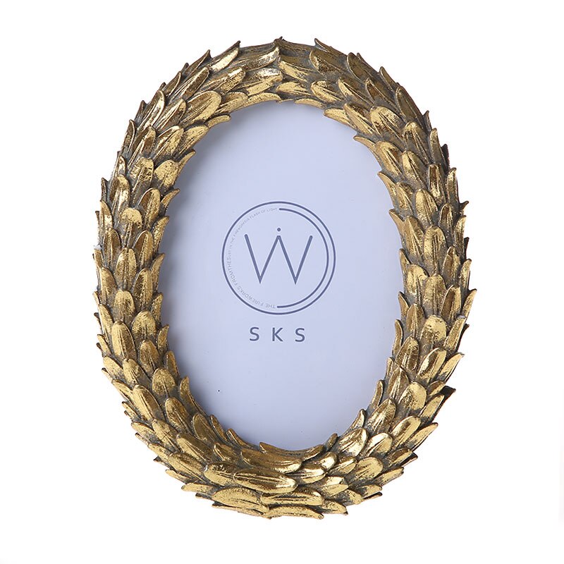 6 Inch Golden Silver Oval Photo Frame Resin Home Table Pendant Decoration Modern Simple Portrait Picture Frame