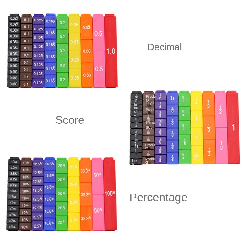 Primary school teaching demonstrator score fractions tiles teaching aids plus minus company score bar mathematics toy