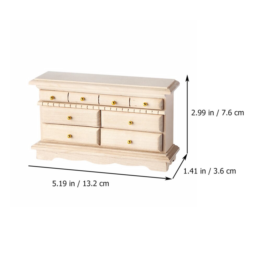 1pc Mini Holz Anrichte Modell Lebensechte Holz Anrichte Schrank Modell Mini Schrank Modell für Mini Haus Dekor