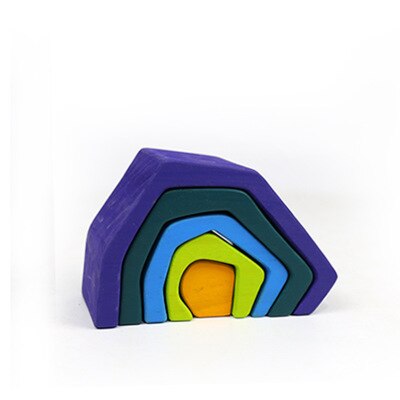 Baby Große Bausteine kinder Holz Spielzeug Kreative Regenbogen Stacker Montessori Vorteile Intelligenz für Kinder: Stone.