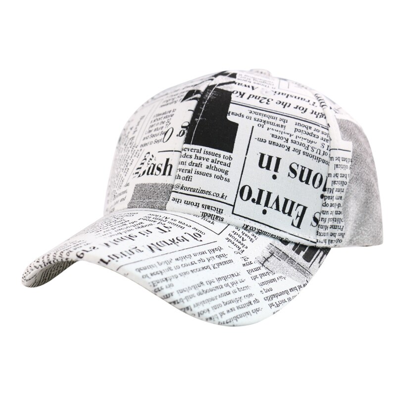 Rævmor casquette sort hvid brev avis baseball cap kvinder gorras