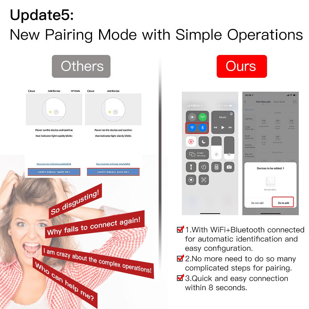 Smart Glass Panel Switch Smart Life/Tuya App Multi-Control Association, Voice Control with Alexa,Google Home,1/2/3 Gang