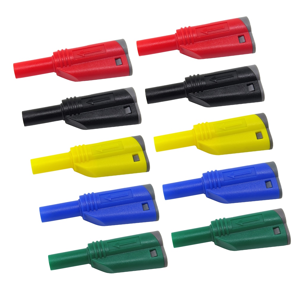 5 Pairs 4mm Stackable Insulated Safety Banana Plug Multimeter Connector 5 Colors