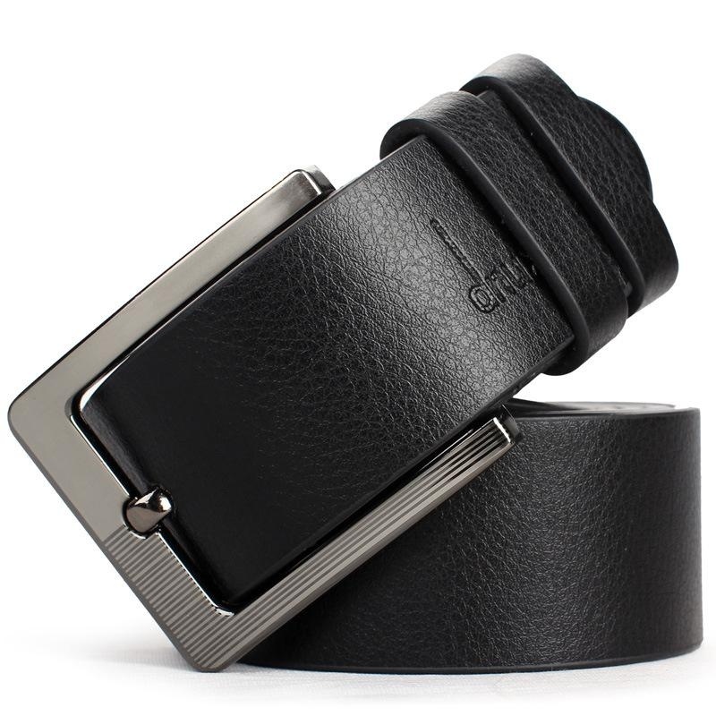 Mens Business Antique Alloy Leather Belts Pu Leather Business Formal Office Black Long Waistband Luxury Belt