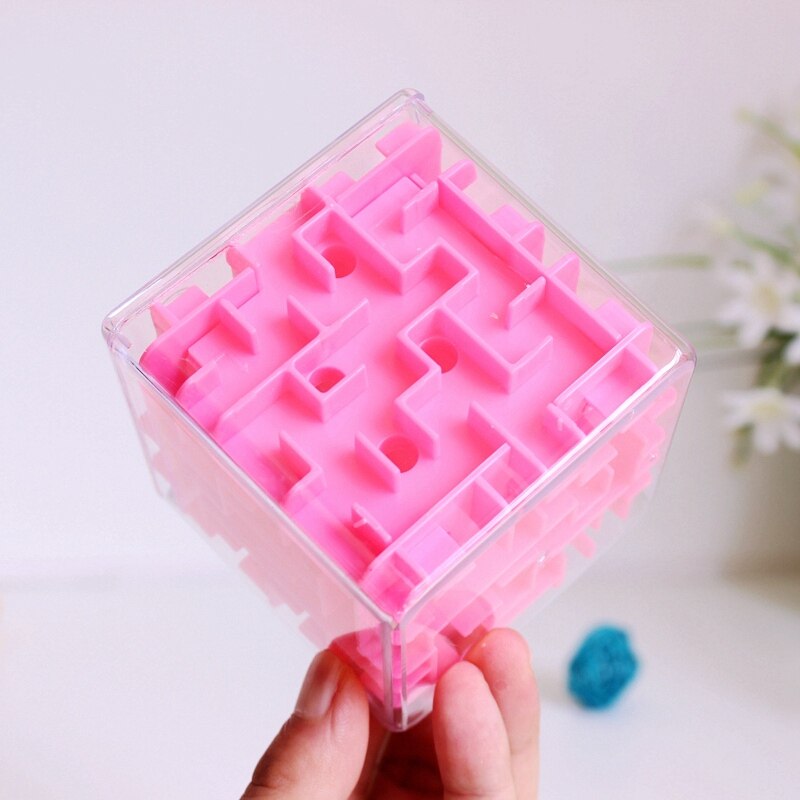 3D Maze Puzzle 8x8x8cm Magic Cube Educational Toys Christmas for Kids and Adults: Pink