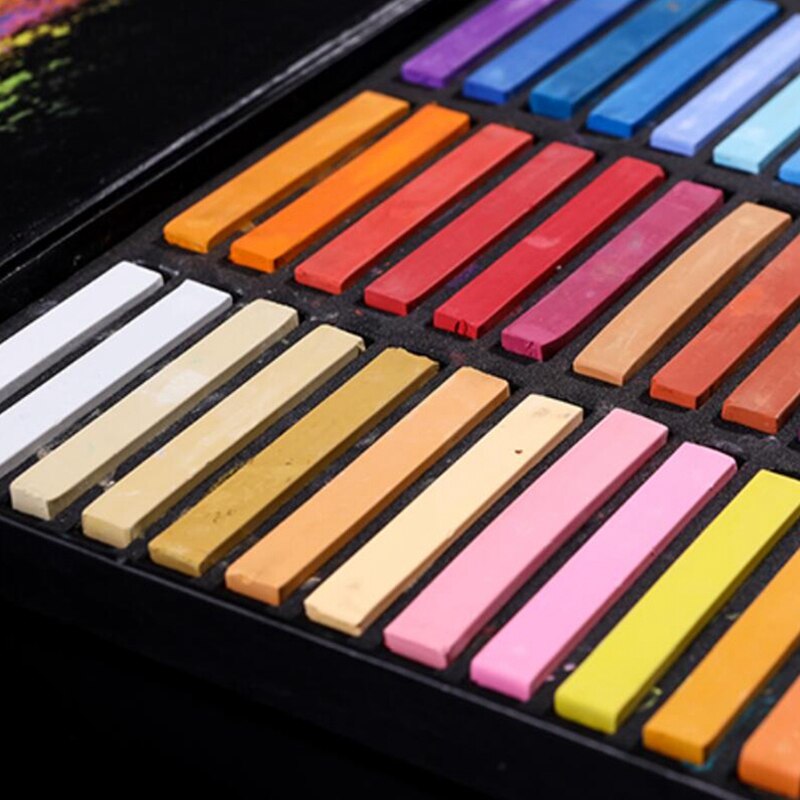 Juego de tizas de colores Pastel de 12 colores para -NYONI, Set de pintura artística, crayones de colores, papelería