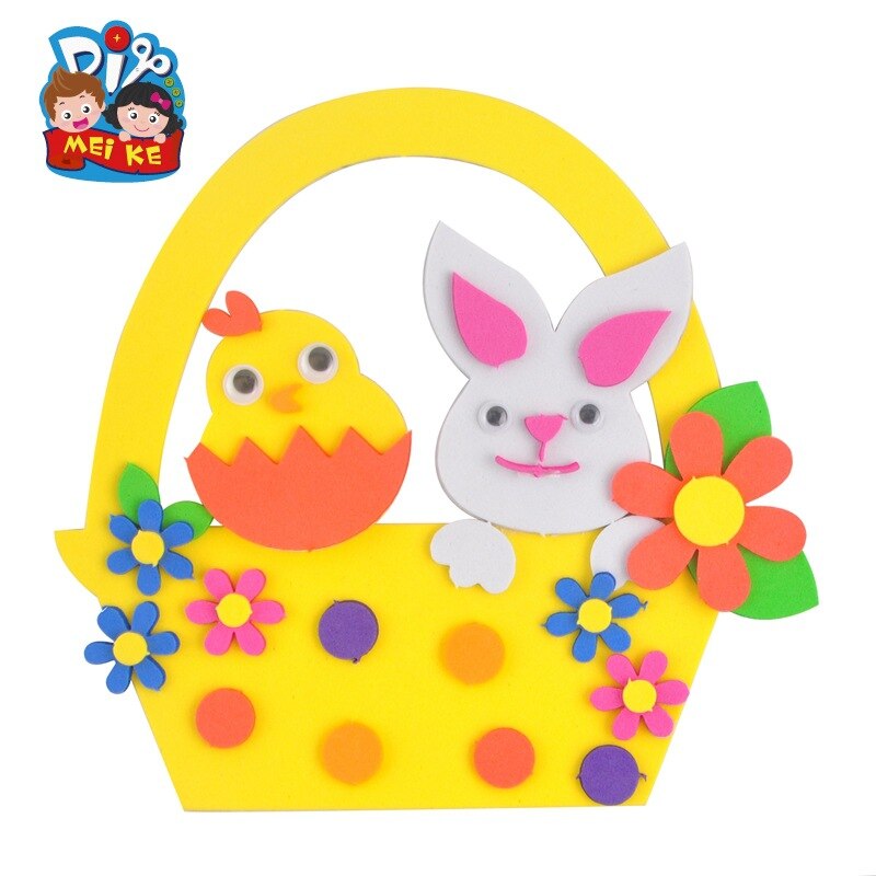 Easter Handmade Flower Basket Crafts Kids Material Package Parent-child Puzzle DIY Children's Toys