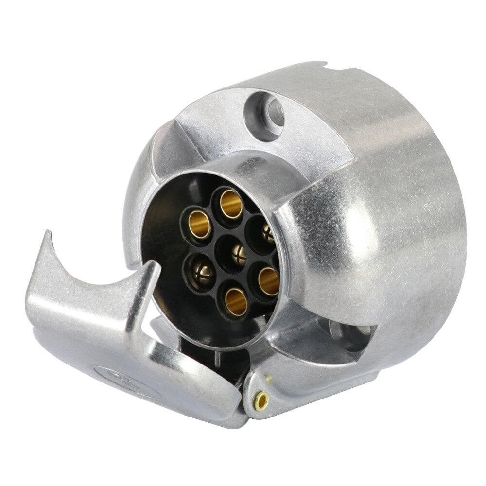 Tirol 7-Pin Trailer Socket Heavy-Duty 7-Pole Round Pin Socket 12V Towbar Towing Socket N Type -Vehicle End T10159c