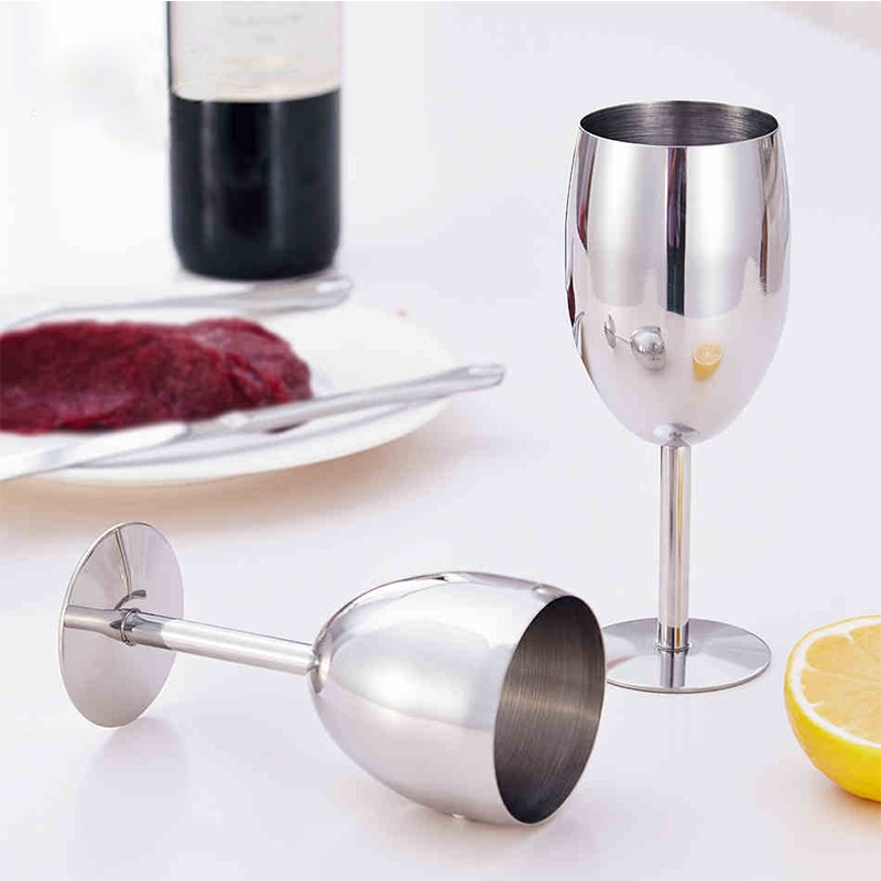 Premium Grade Stainless Steel Wine Glasses Double-Walled Insulated Unbreakable Goblets Daily Use Wine Glass Dishwasher Safe