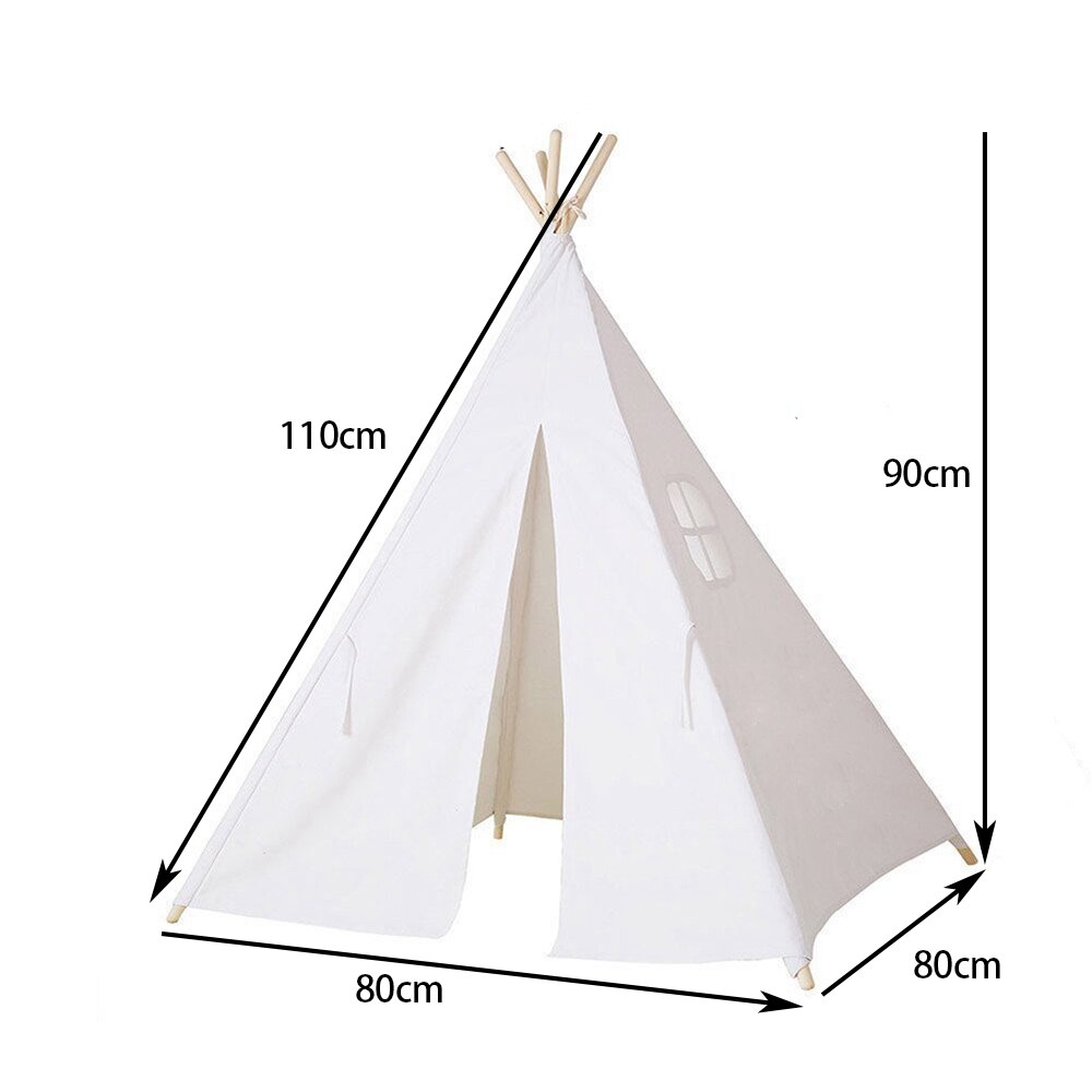 Baby Draagbare Wigwam Canva Driehoek Tipi Vouwen Indoor Kinderen Tent Teepee Originele Driehoek Indian Kid Tent Little Speelhuis