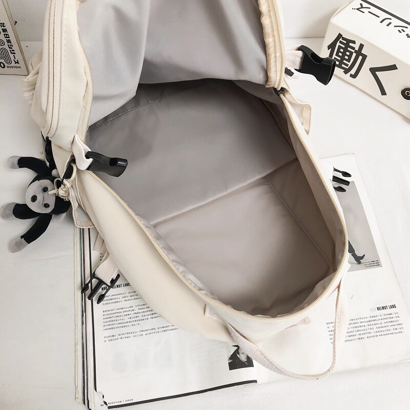 Stor kapacitet vattentät kvinna ryggsäck man college student rese ryggsäck  a4 bok skolväska för tonårsflicka pojke