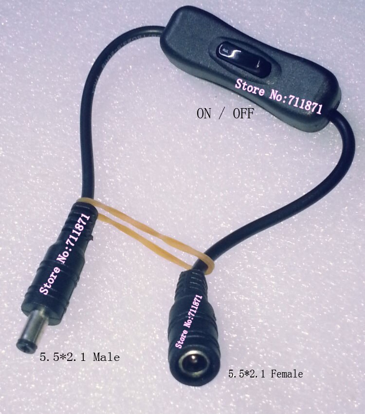 DC 5.5*2.1 Mannelijke Vrouwelijke UIT Kabel 5.5mm 2.1mm Mannelijke Vrouwelijke DC schakelaar Lijn 30 cm Man-vrouw DC Power OFF OP Controle kabel