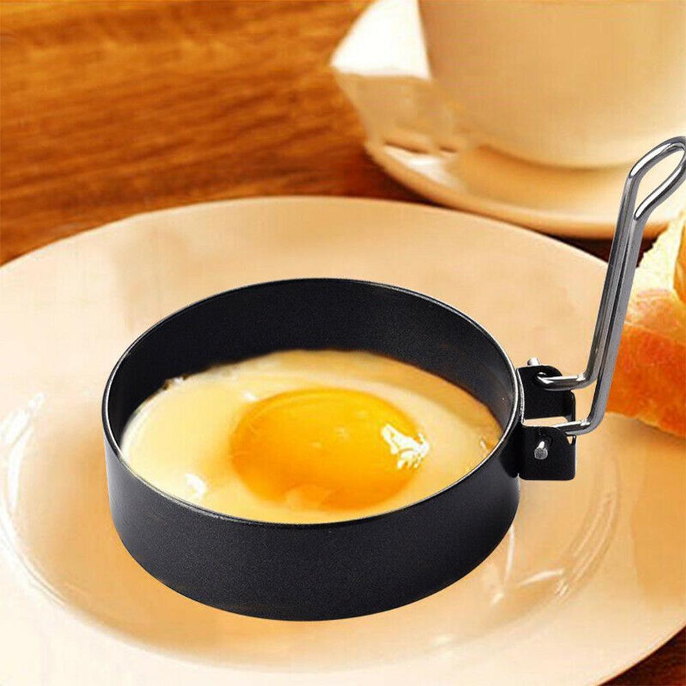 Metal Egg Frying Rings Stainless Steel Omelette Model Rings Fried/Poach Round Non Pancake Stick + Mould Handle Perfect Circ E5X5