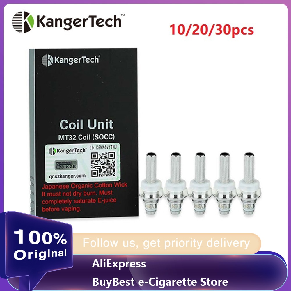 10/20/30pcs KangerTech SOCC Coil Unit for EVOD/Protank/Mini Protank/Protank-II/Mini Protank-II/Unitank/ Mini Unitank Vape Coil