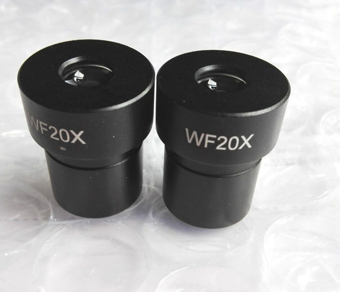 2X Barlow Bio-microscope Eyepiece Adapter Lens WF20X 10mm Wide Angle Optical Eyepiece Lens for Biological Microscope 23.2mm
