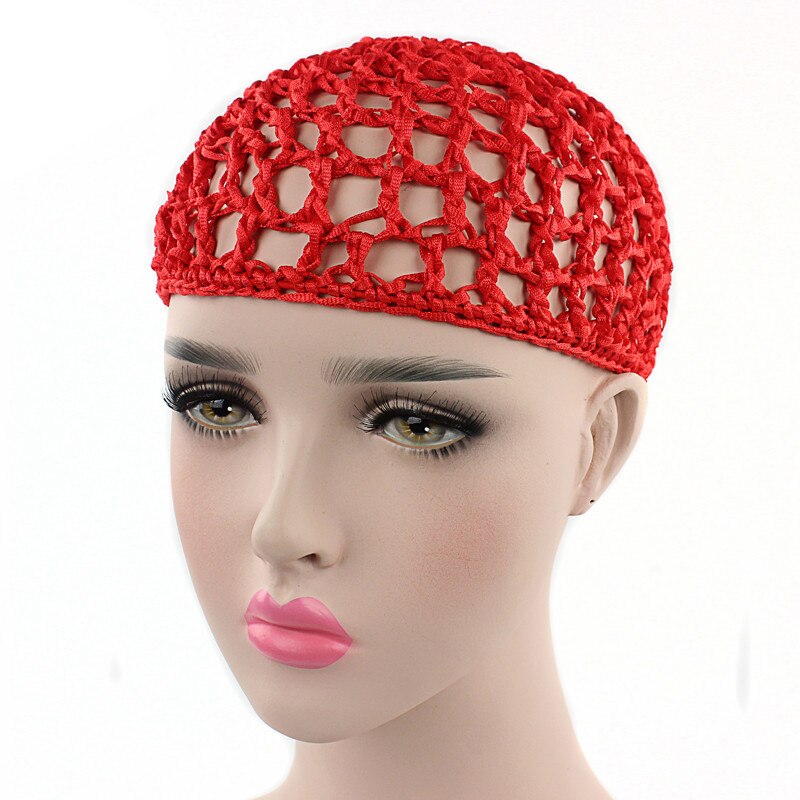 Mujeres de malla de pelo Net Crochet Cap Super elástico Gorro con trenzas africanas tejido Crochet trenza pelucas haciendo pelucas Color sólido peluca red turbante