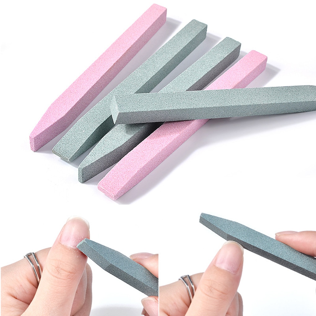 Juego de 2 unids/set de limas de cuarzo para uñas, palo para quitar cutículas, piedra de pulido, exfoliante, herramienta para el cuidado de la manicura