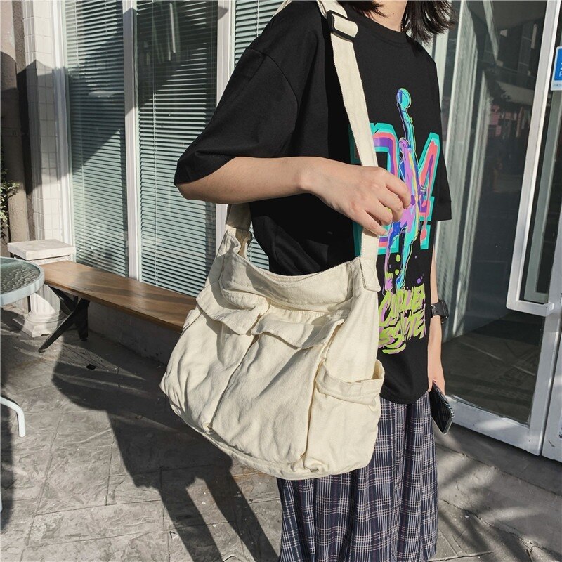 2022 Meisje Handtas Canvas Tiener Schoudertassen Tiener Vrouwen Messenger Bags Dames Casual Tassen Tiener Purse Crossbody Purse