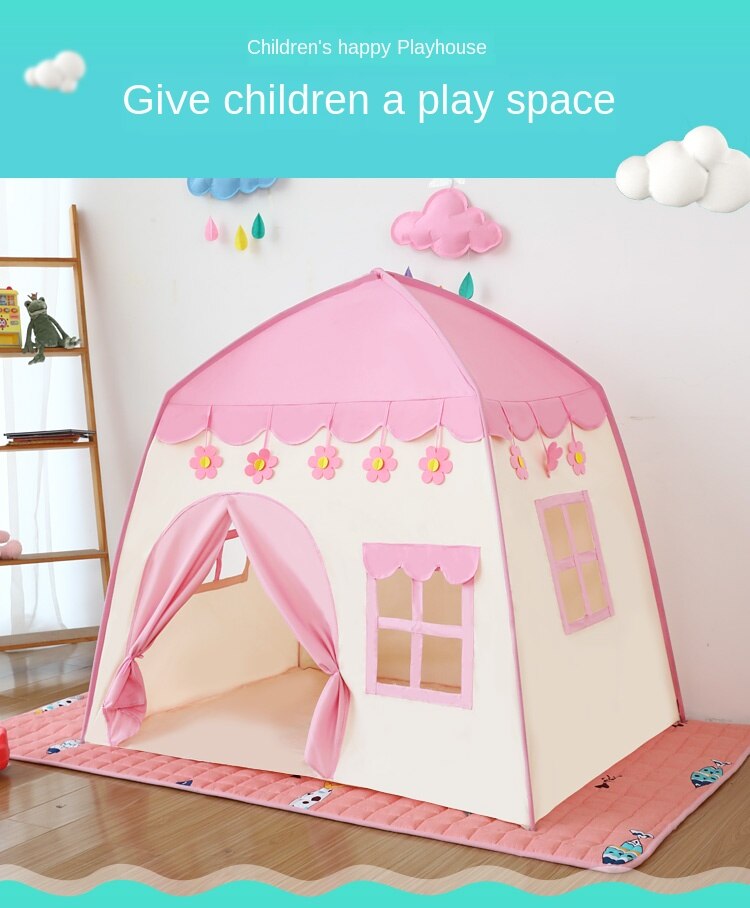 Zagraj w namiot dziecko księżniczka gra dom zabaw wigwam prezent urodzinowy dla dzieci różbyć winnym kwiaty tipi dom namiot dla dzieci kryty zamek na zewnątrz