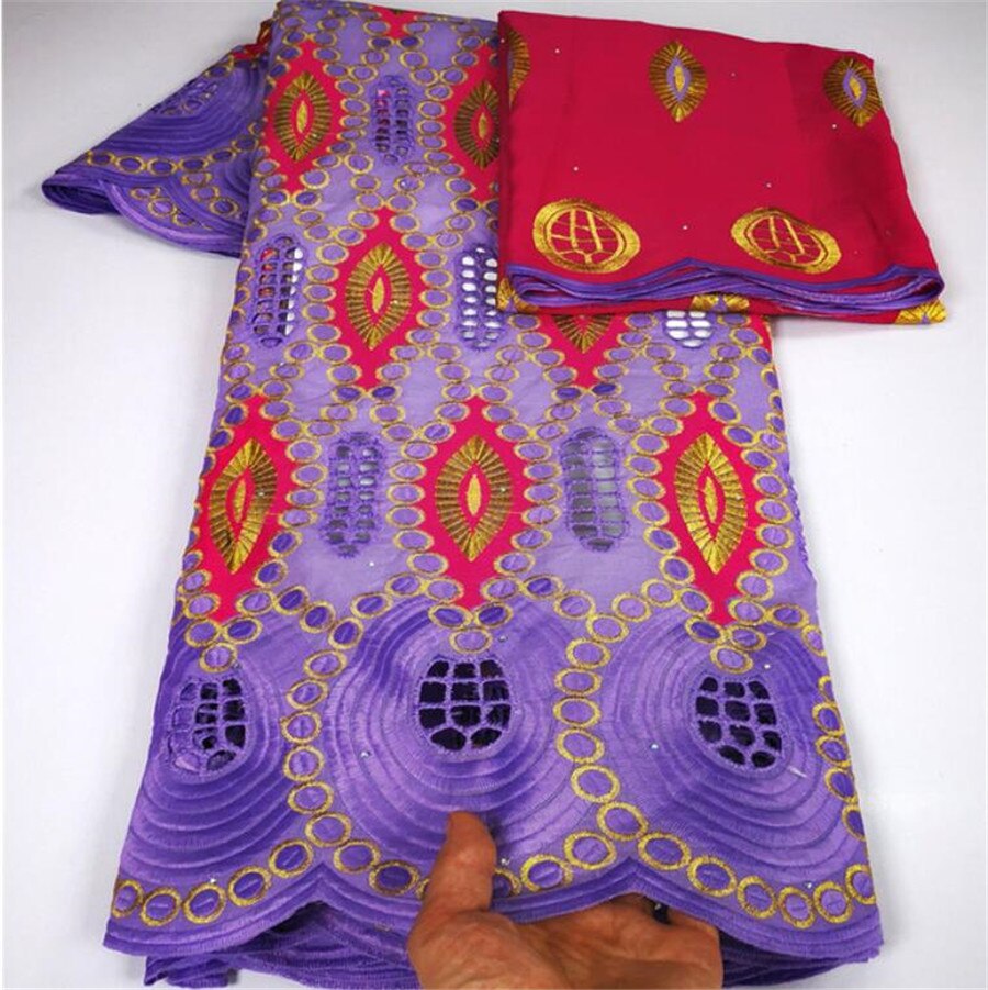 Swiss lace fabric embroidery African cotton fabrics Swiss voile lace in switzerland popular Dubai style 7yards: 4