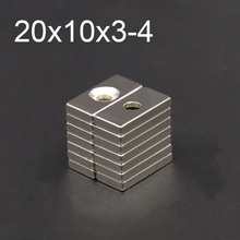 10/20/50Pcs Neodymium Magneet 20mm x 10mm x 3 mm Gat 4mm N35 ndFeB Ronde Super Krachtige Sterke Permanente Magnetische imanes Disc