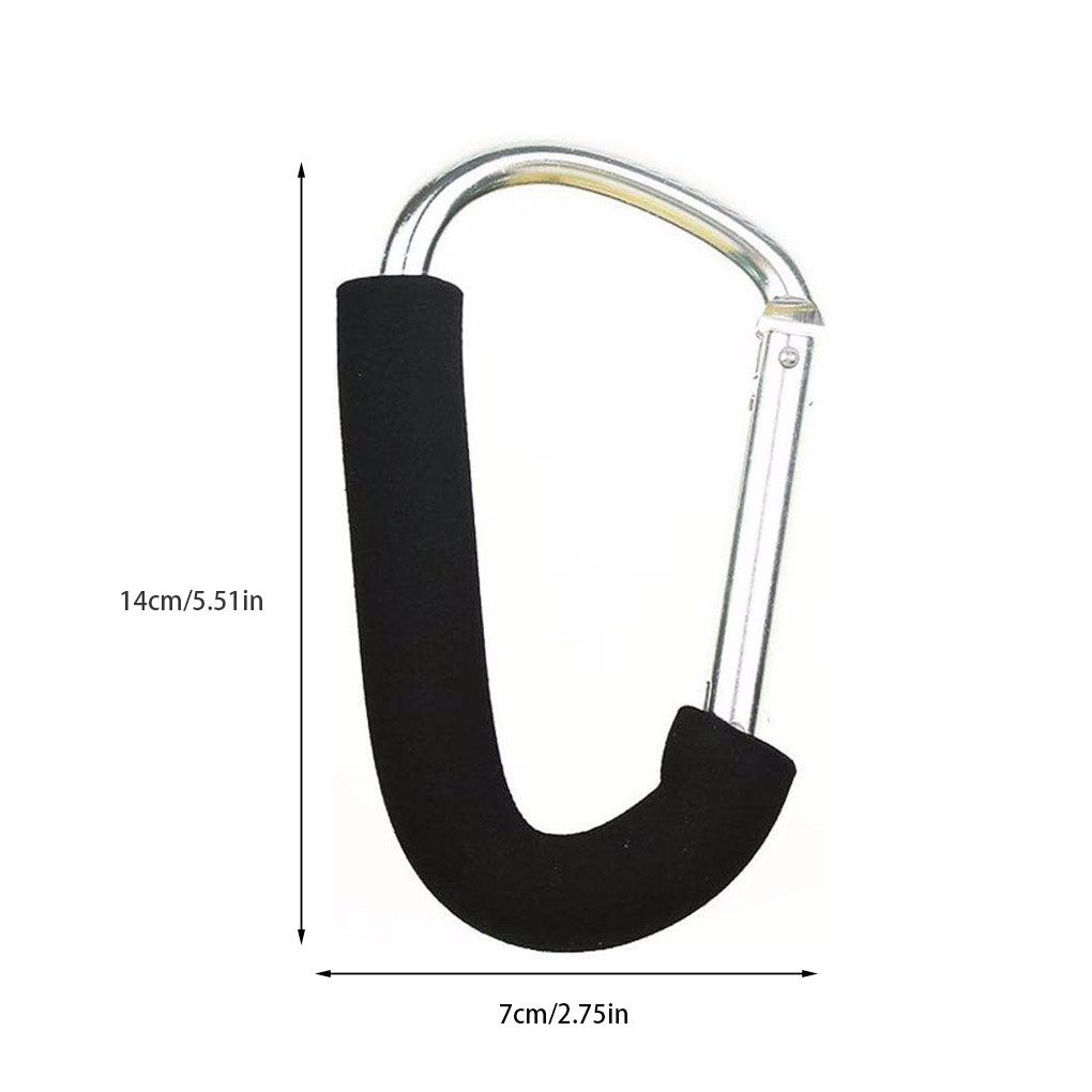 Aluminium D-ring karabijnhaak hangmat haak haak organisator boodschappentas clip haak multifunctioneel zwart: Default Title