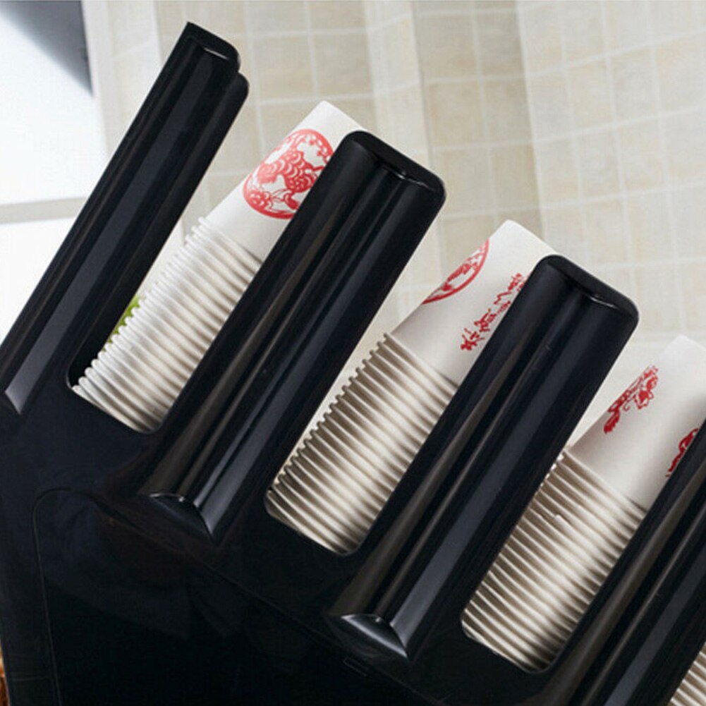 Portable 4 Stacks Paper Cup Lid Holder Dispenser Coffee Drink Cafe Home Buffet Stand Rack For Restaurant Convenience Store Deli