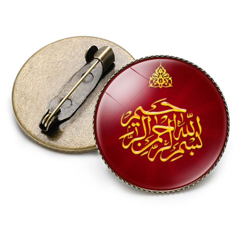 Metaal Glas Broche Vrouwen Charmant Kraag Pin Badge Moslim Islam Allah Sieraden Accessoires: 3