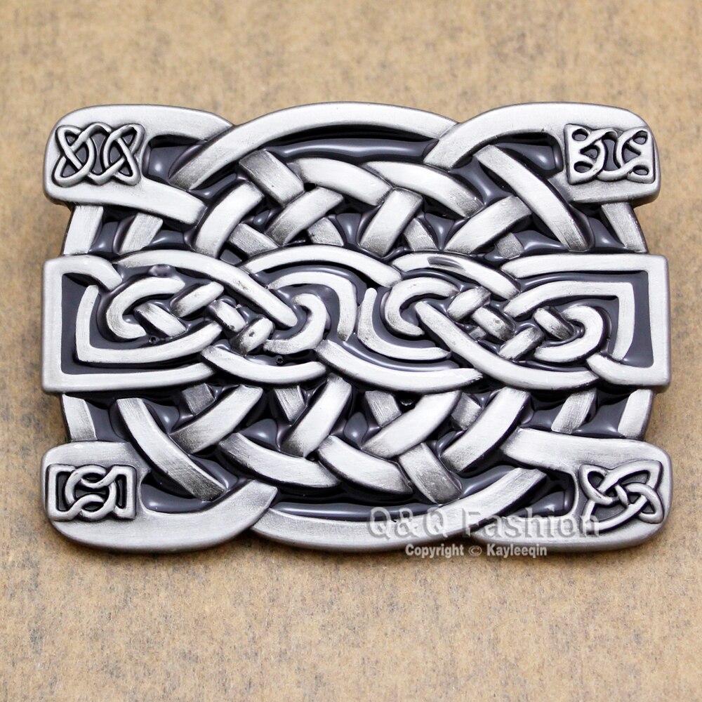 Boucle de ceinture plaquée argent, nœud en croix celtique irlandais, Kilt, Cowboy, Rodeo, accessoires d&#39;échange