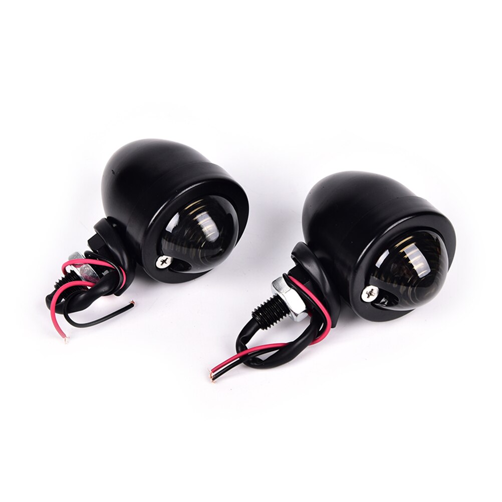 2Pcs Led Motorfiets Richtingaanwijzers Indicatoren Amber Black Bullet Richtingaanwijzer Lamp Oogkleppen Voor Scooter Motor