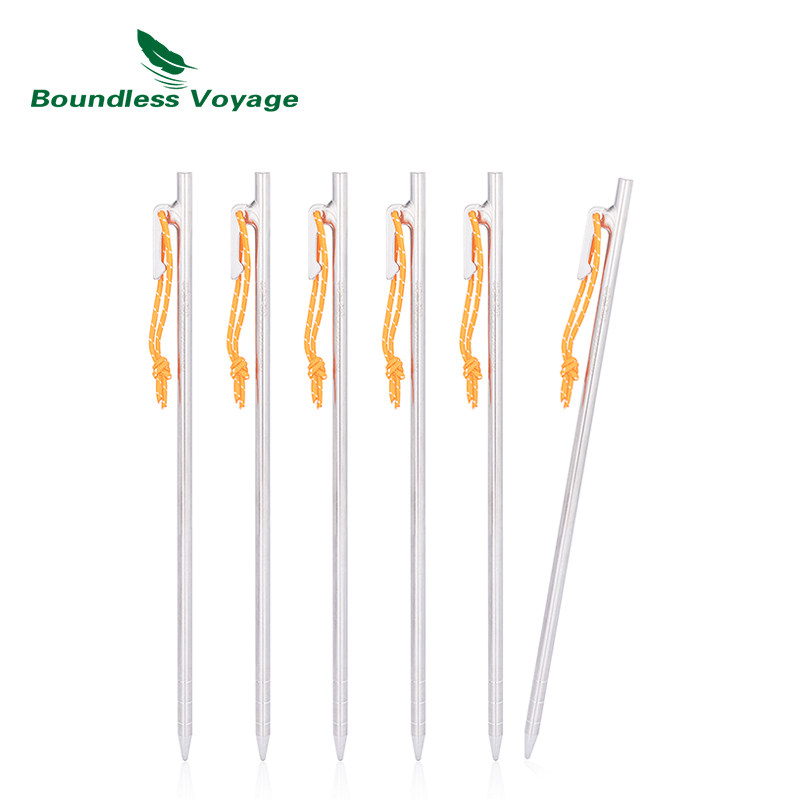 Boundless Voyage Tytanu śledzie do namiotu Camping namiot Nails stawki Heavy Duty kołki ziemne akcesoria do namiotów do twardych ziemia 4/6 sztuk: WHITE
