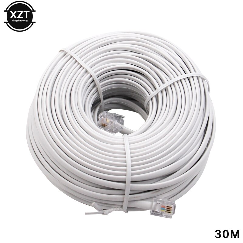 Rj11 6 p 4c telefoon verlengkabel connector wit