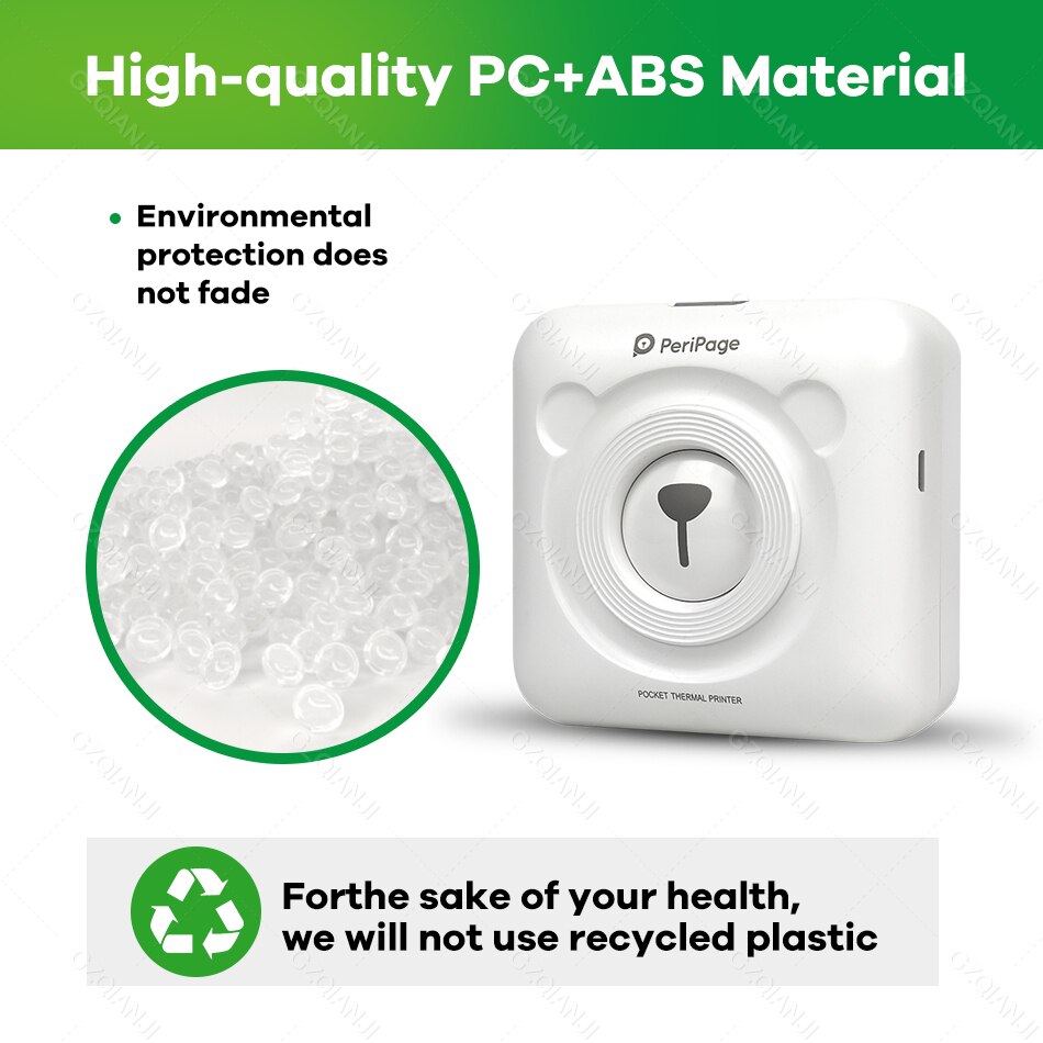 PeriPage A6 Portable Thermal Bluetooth Printer Picture Photo Mini Label Sticker Wireless Printer for Android IOS Paper Rolls